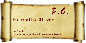 Petrovits Olivér névjegykártya